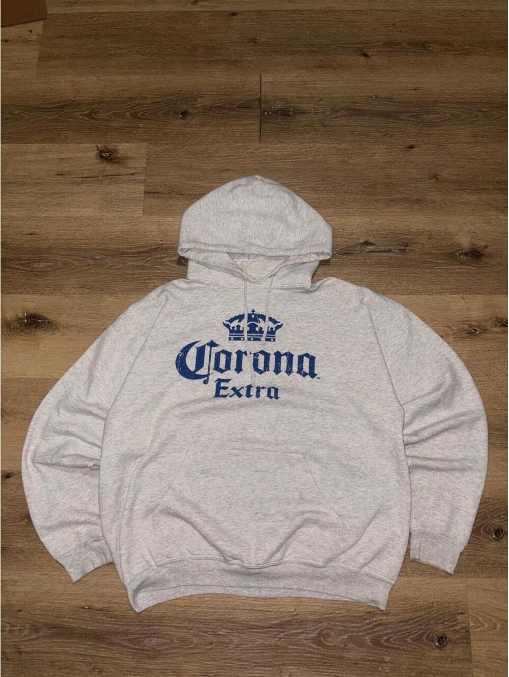Vintage Corona Extra Jerzees Nublend Gray Pullover Hoodie Size XL
